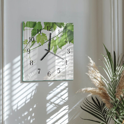 Square kitchen clock Leaves