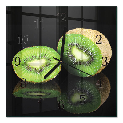 Glass clock square Kiwi