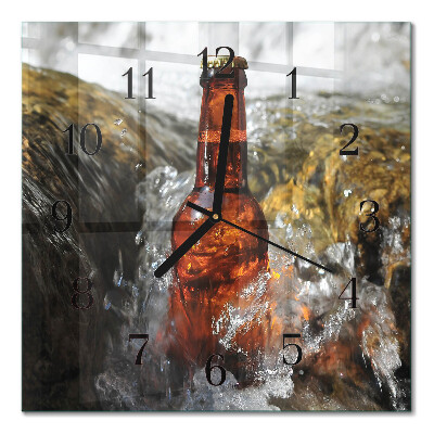 Glass clock square Beer