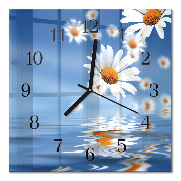 Square wall clock Flower