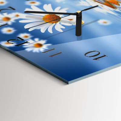 Square wall clock Flower