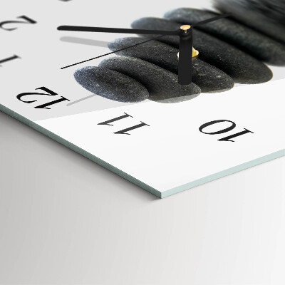 Glass wall clock square Stones