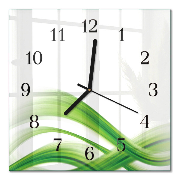 Square kitchen clock Abstract wave