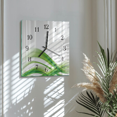 Square kitchen clock Abstract wave
