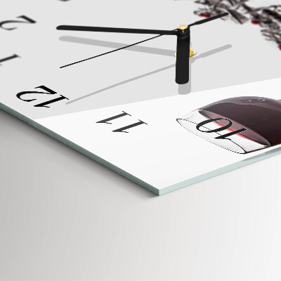 Glass clock square A glass of wine