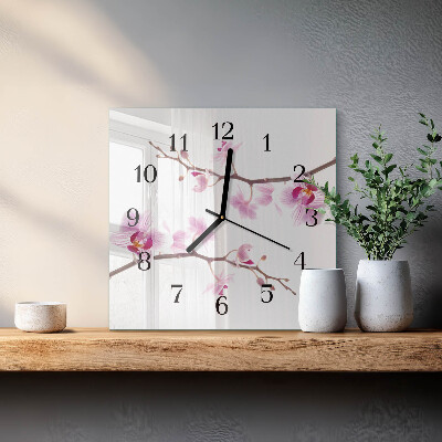 Square kitchen clock Orchid