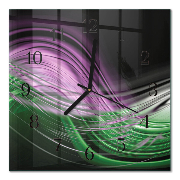 Glass clock square Abstract art