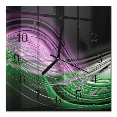Glass clock square Abstract art