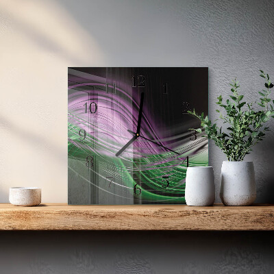 Glass clock square Abstract art