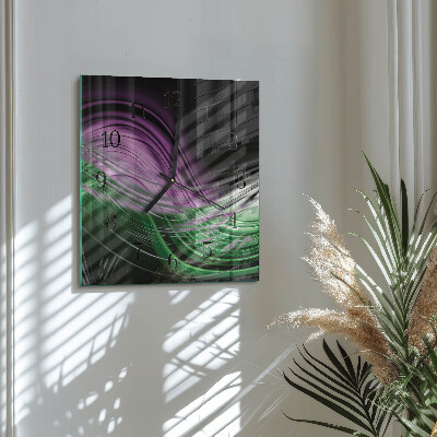 Glass clock square Abstract art