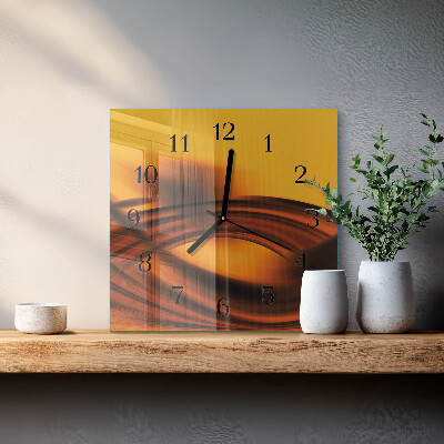 Glass wall clock square Abstraction