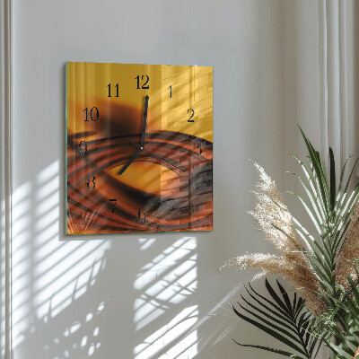 Glass wall clock square Abstraction