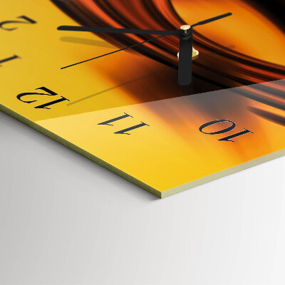 Glass wall clock square Abstraction
