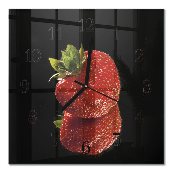 Square wall clock Strawberry