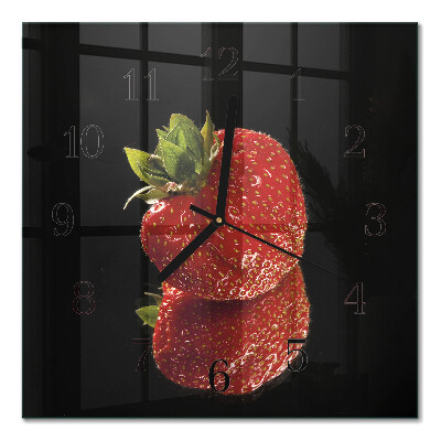 Square wall clock Strawberry