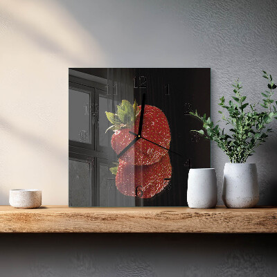Square wall clock Strawberry