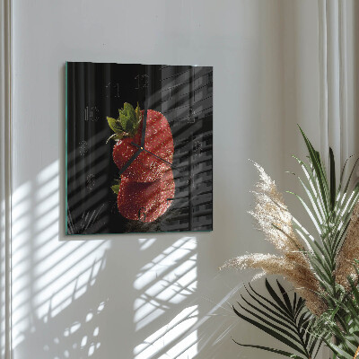 Square wall clock Strawberry
