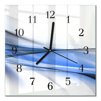 Glass wall clock square Abstract lines