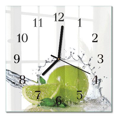 Square kitchen clock Water with lime