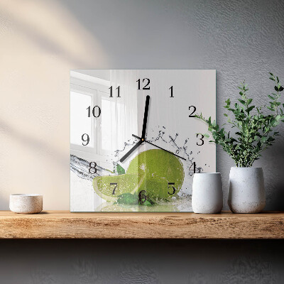 Square kitchen clock Water with lime