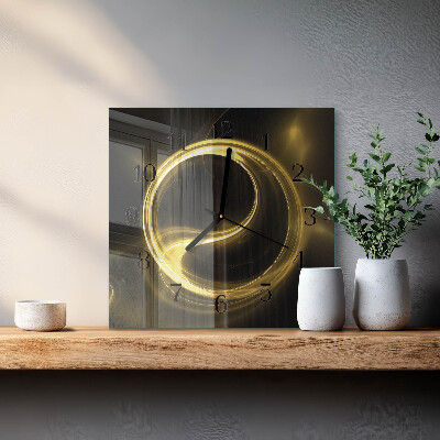 Glass clock square Abstract circle