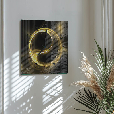 Glass clock square Abstract circle