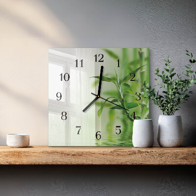 Square kitchen clock Bamboo