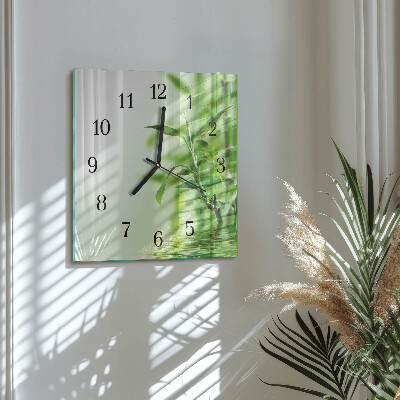Square kitchen clock Bamboo