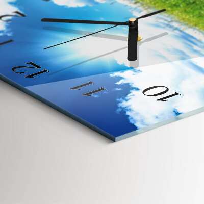 Square wall clock Meadow flowers