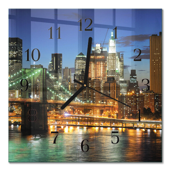 Glass clock square Horizon