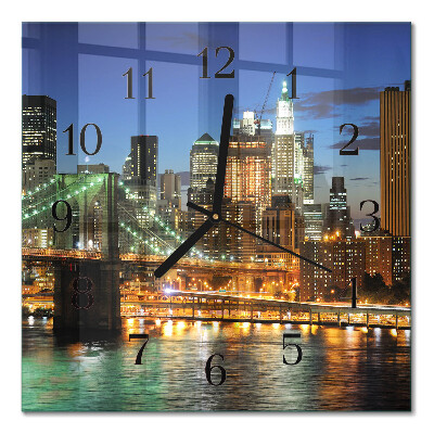 Glass clock square Horizon