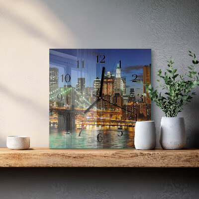 Glass clock square Horizon