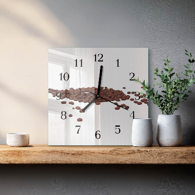 Square kitchen clock Coffee beans