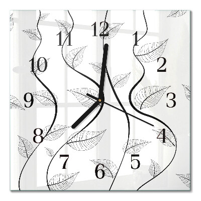 Square wall clock Leaf Art