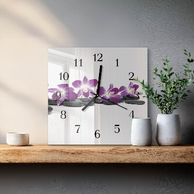 Square kitchen clock Orchid