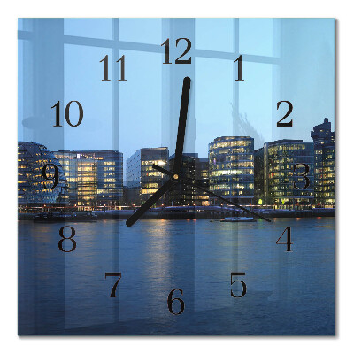 Glass clock square Horizon