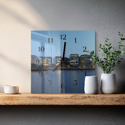 Glass clock square Horizon