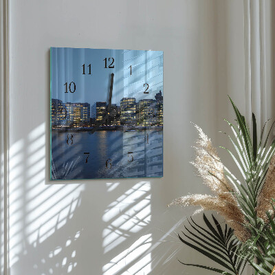 Glass clock square Horizon