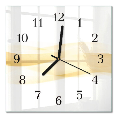 Glass wall clock square Abstract wave