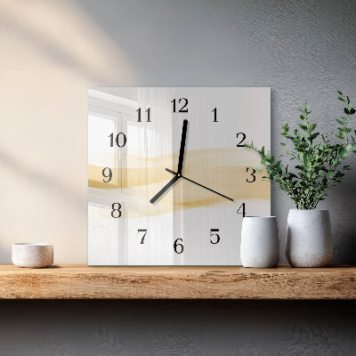 Glass wall clock square Abstract wave