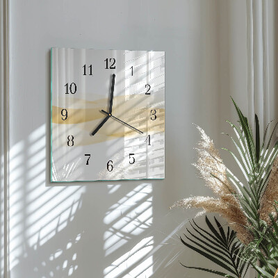 Glass wall clock square Abstract wave