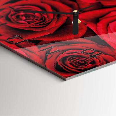 Square kitchen clock Roses