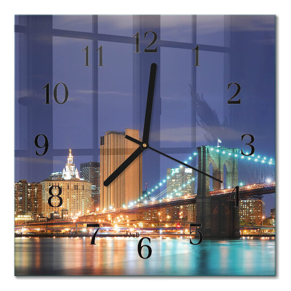 Square wall clock Horizontal bridge