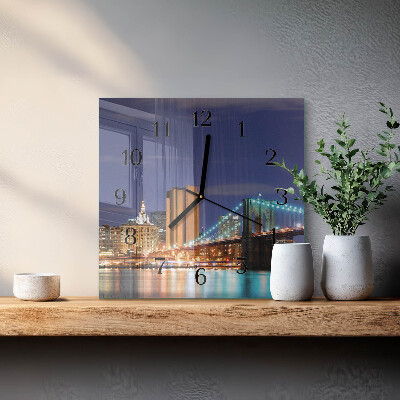 Square wall clock Horizontal bridge