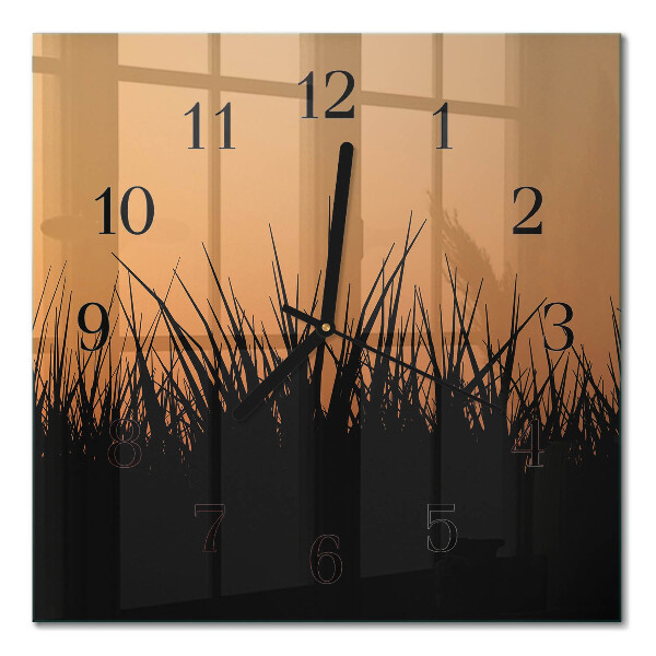 Square wall clock Grass