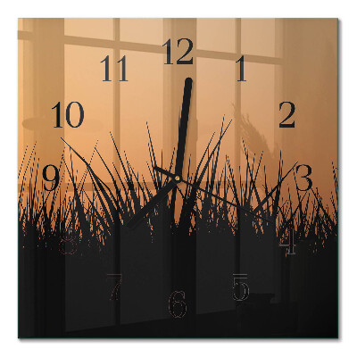 Square wall clock Grass