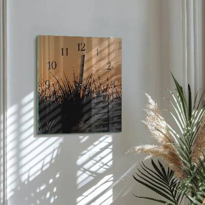 Square wall clock Grass