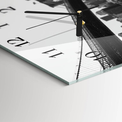 Glass wall clock square Bridge