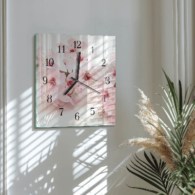 Square wall clock Flowers