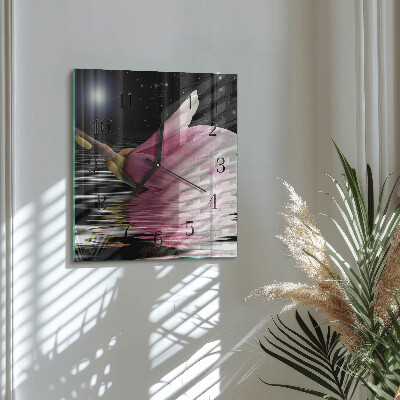 Square kitchen clock Magnolia flower